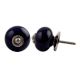 Navy Blue Silver Fitting Ceramic Knob